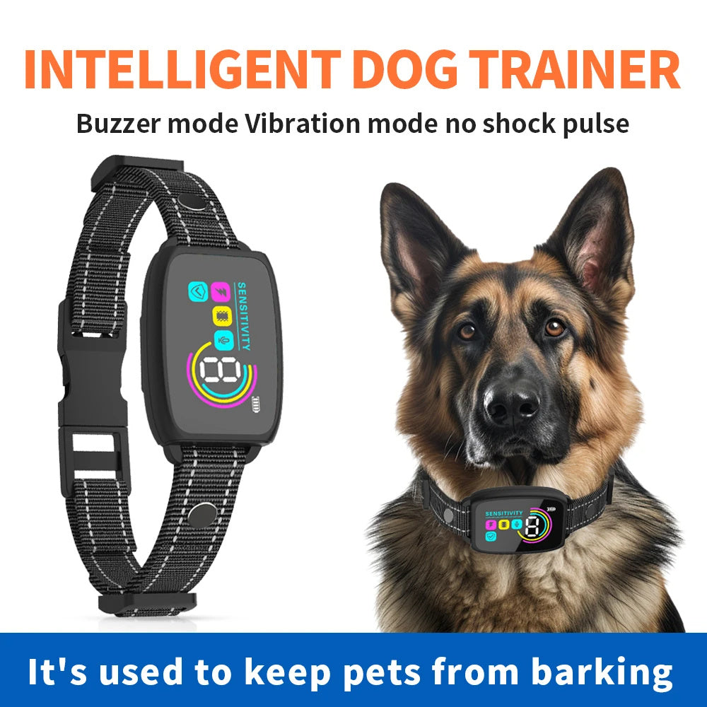 Smart Rechargeable Anti-Bark Dog Collar with HD Display & IP67 Waterproof - Pet Buddy Boutique