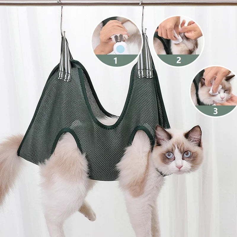 Dog & Cat Grooming Hammock: Bath, Nail Cutting & Anti-Scratch - Pet Buddy Boutique