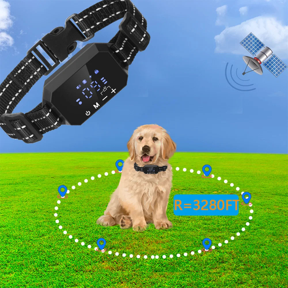 Advanced waterproof 1000m GPS Dog Fence & Collar with 3280 Ft Range - Rechargeable