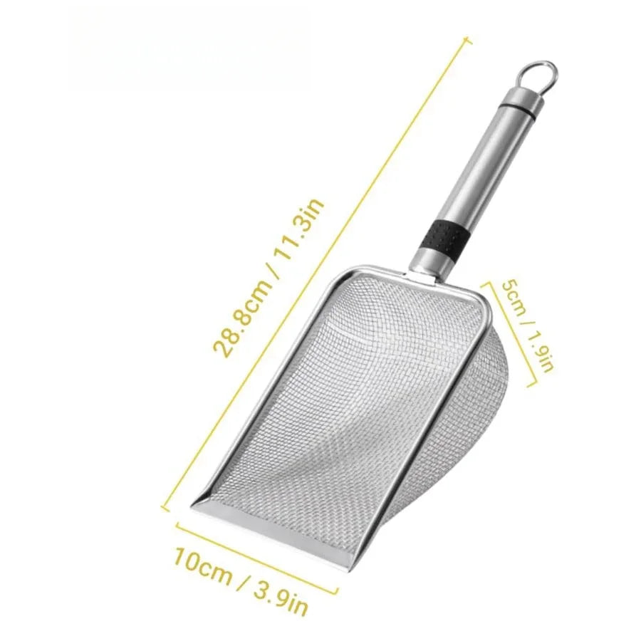 Durable Stainless Steel Cat Litter Scoop with Metal Handle – Pet Poop Shovel - Pet Buddy Boutique