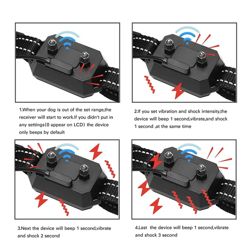 Advanced waterproof 1000m GPS Dog Fence & Collar with 3280 Ft Range - Rechargeable