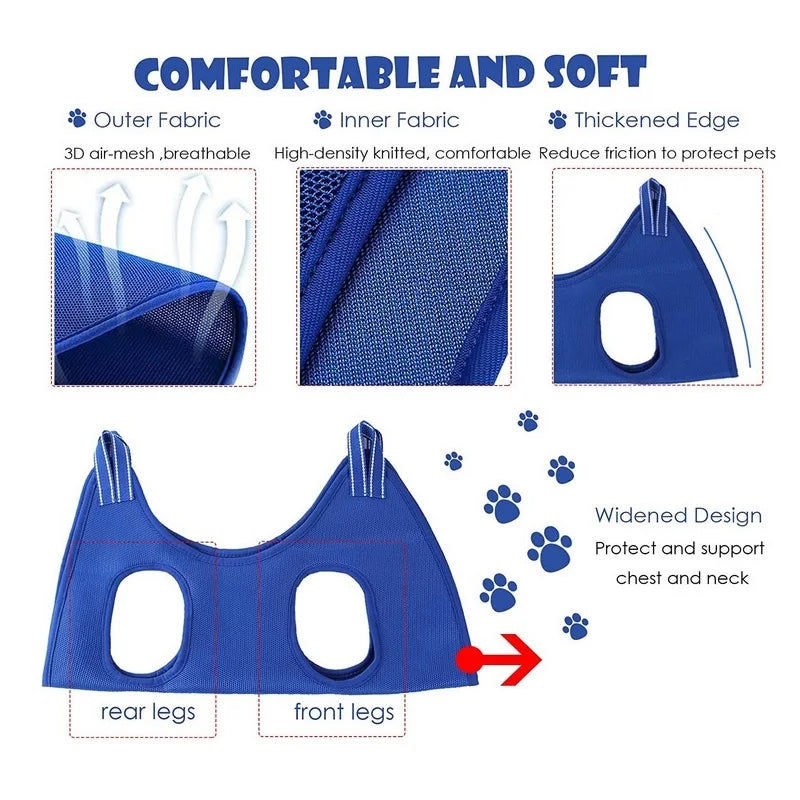 Dog & Cat Grooming Hammock: Bath, Nail Cutting & Anti-Scratch - Pet Buddy Boutique