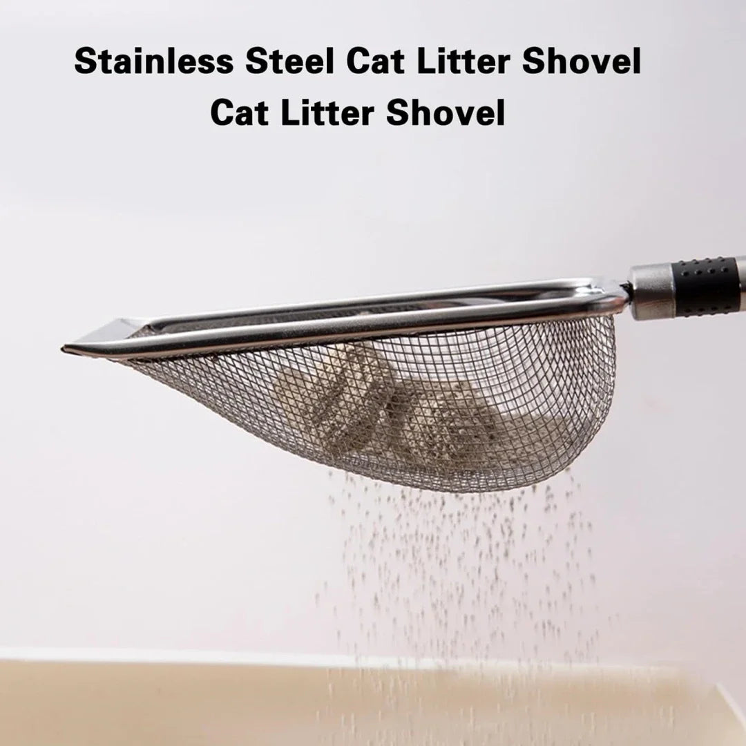 Durable Stainless Steel Cat Litter Scoop with Metal Handle – Pet Poop Shovel - Pet Buddy Boutique