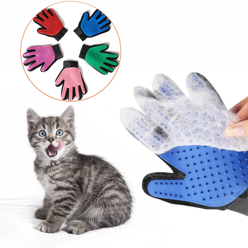 Pet Glove Cat Grooming and De-shedding Brush for Cats and Dogs - Massage and Clean